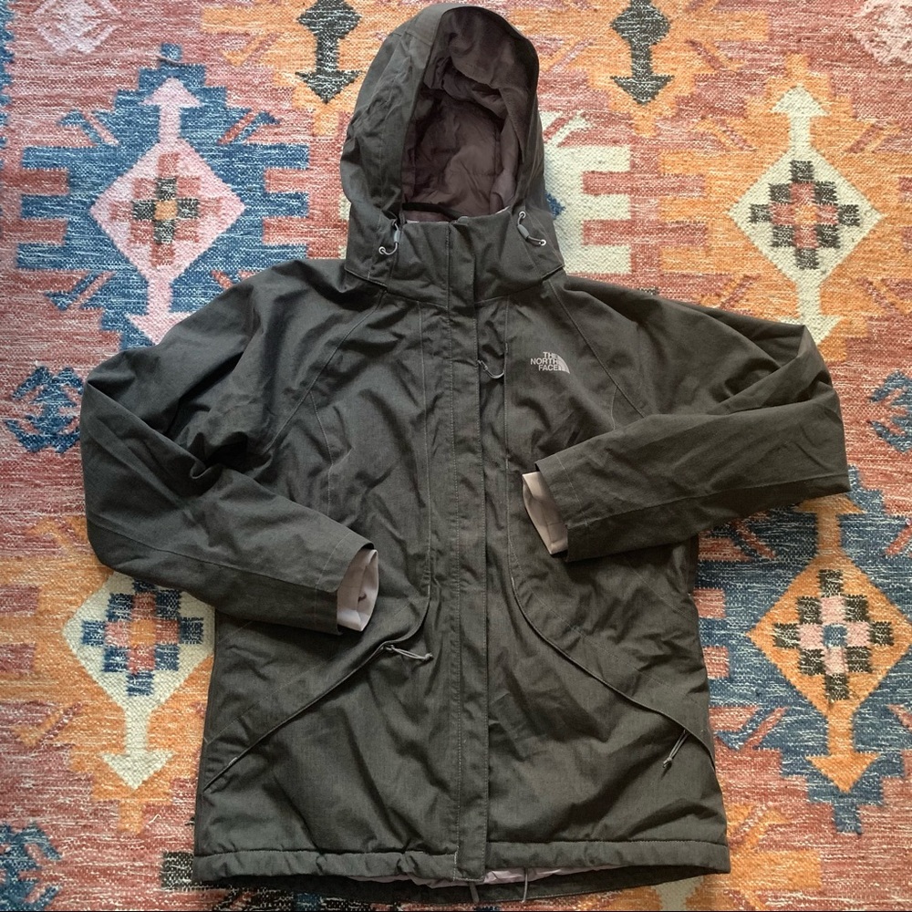 The North Face Women's Gray Hooded Jacket with Light Pink Lining - Picture 2 of 12